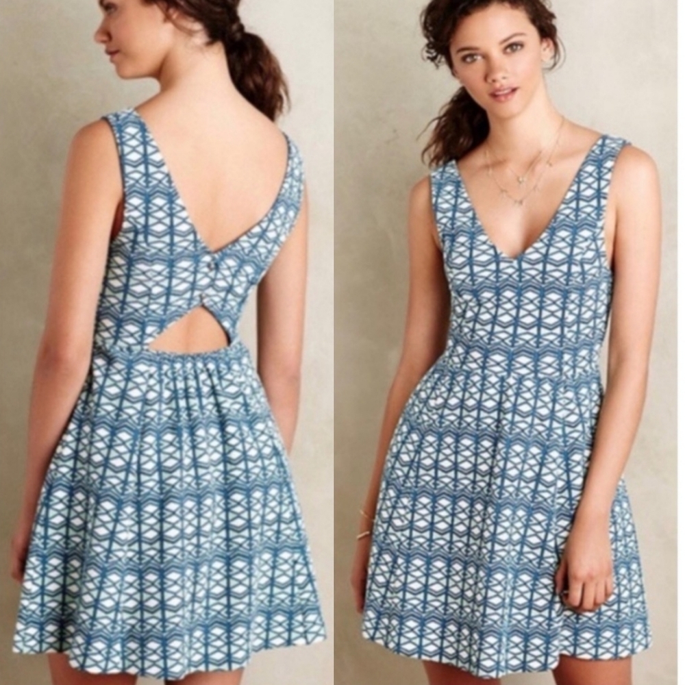 ‼️Closet Clear Out‼️ Anthropologie Meave Blue Open Back Fit & Flare